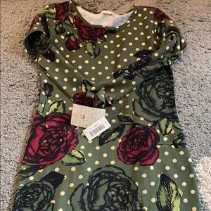 LuLaRoe elegant Debbie dress roses htf